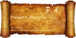 Pangert Amelita névjegykártya